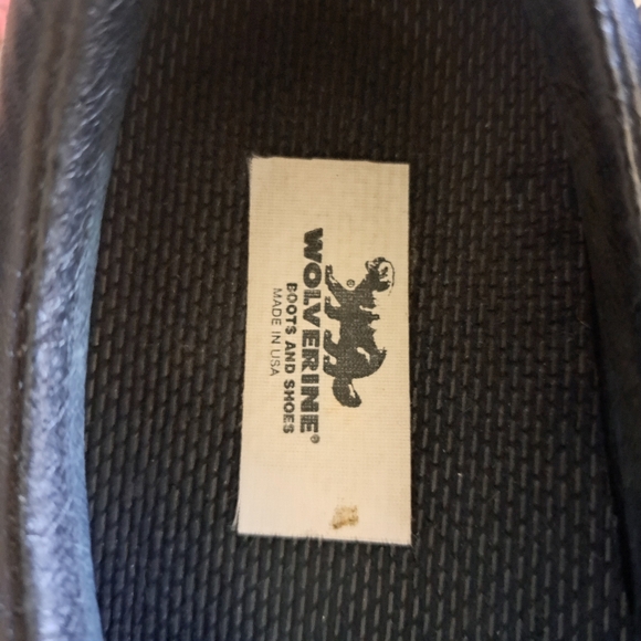 NWOT Mens Wolverine Black Leather Slid Resistant Workshoes 10.5 M - Picture 12 of 13